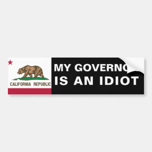Autocollant De Voiture My Governor Is An Idiot - California