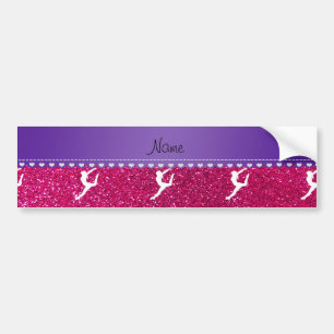 Autocollant De Voiture Name gymnast neon not pink glitter