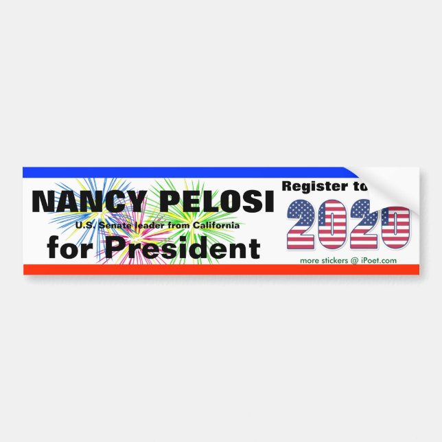 Autocollant De Voiture NANCY PELOSI POUR LE PRÉSIDENT en 2020 - (Devant)