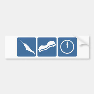 Autocollant De Voiture Narwhal - lard - minuit