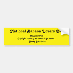 Autocollant De Voiture National Banana Lovers Day Bumper Sticker