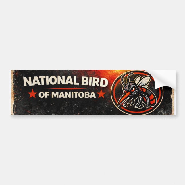 Autocollant De Voiture National Bird of Manitoba Funny Mosquito Bumper (Devant)