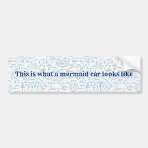 Autocollant De Voiture Nautical funny mermaid light blue