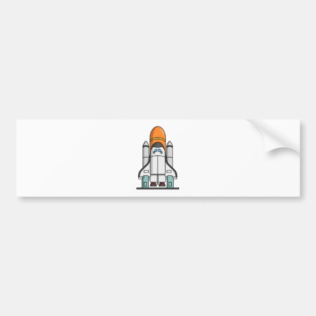 Autocollant De Voiture Navette spatiale de bande dessinée (Devant)