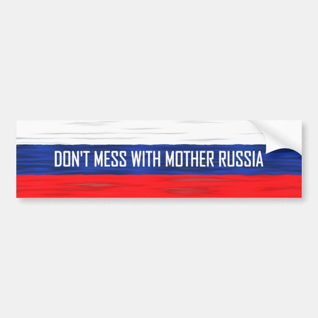 Autocollant De Voiture Ne manquez pas Mess with Mother Russie drapeau rus (Devant)