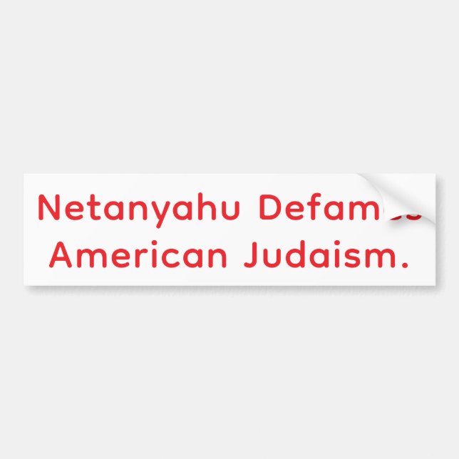 Autocollant De Voiture Netanyahu Diffame le Judaïsme Américain Hankamer A (Devant)