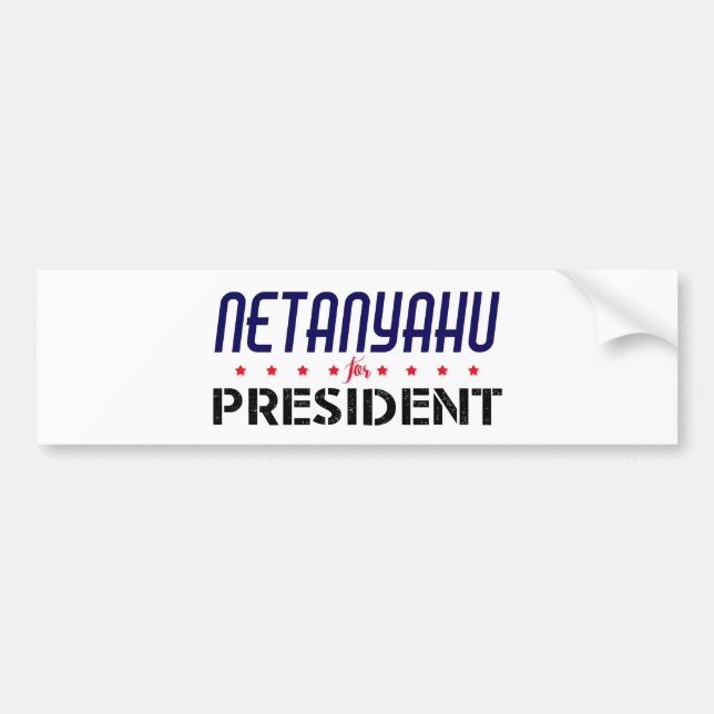Autocollant De Voiture Netanyahu pour le président (Devant)