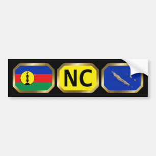 Autocollant De Voiture New Caledonia Flag Map Code Bumper Sticker