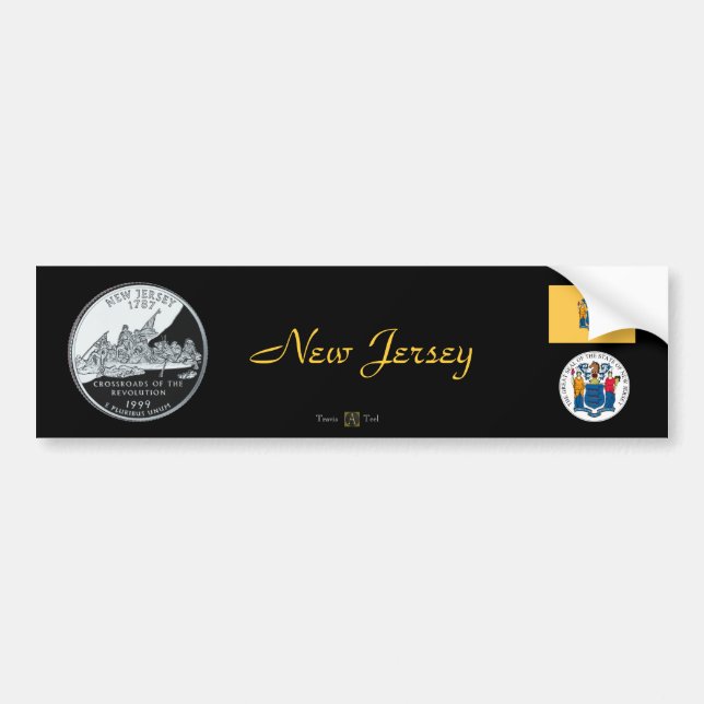 AUTOCOLLANT DE VOITURE NEW JERSEY (Devant)