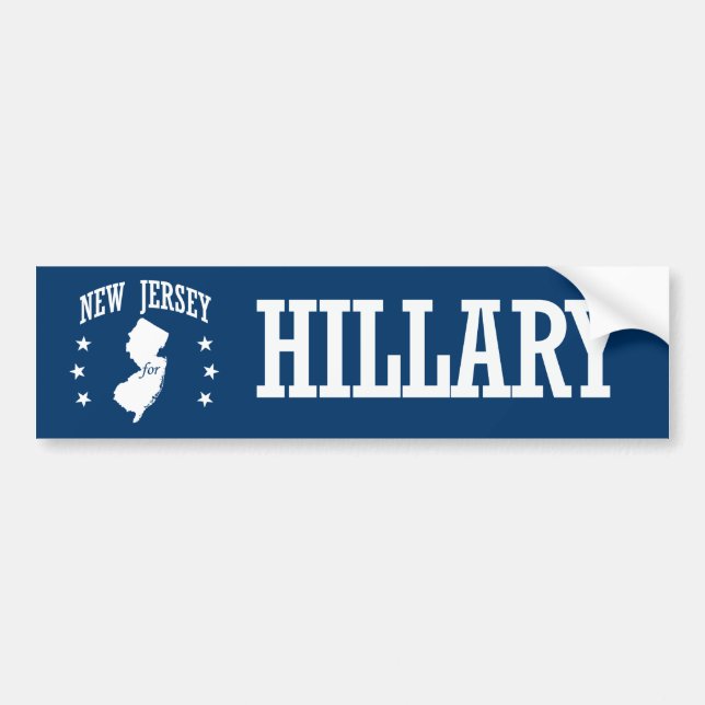 AUTOCOLLANT DE VOITURE NEW JERSEY POUR HILLARY (Devant)