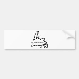 Autocollant De Voiture newfoundland labrador contour w nom chien.png