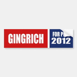 AUTOCOLLANT DE VOITURE NEWT GINGRICH 2012
