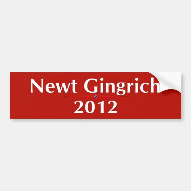 Autocollant De Voiture Newt Gingrich 2012 (v101) (Devant)