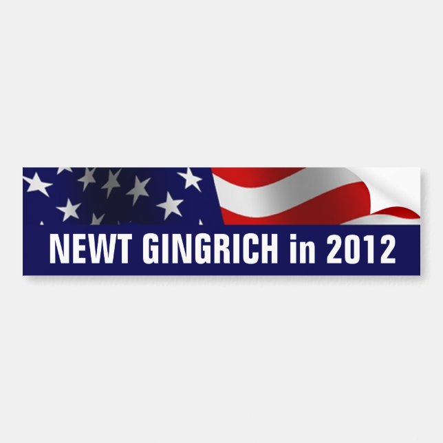 Autocollant De Voiture Newt Gingrich à la présidence en 2012 (Devant)