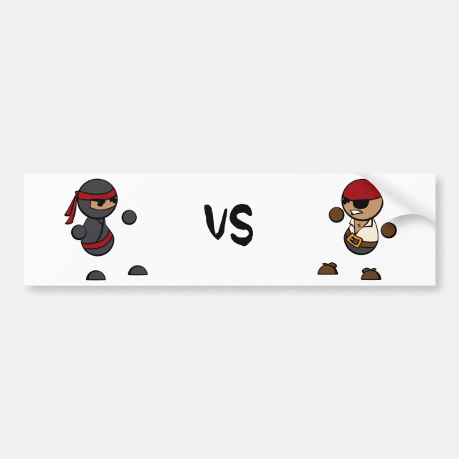 Autocollant De Voiture Ninja contre le pirate (Devant)