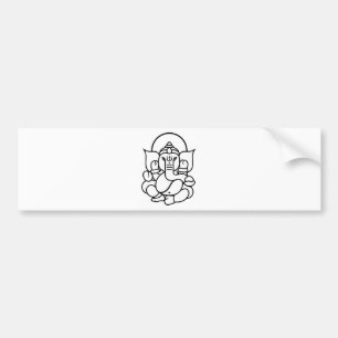 Autocollant De Voiture No. 3 (blanc noir) d'éléphant de Ganesha