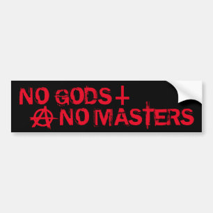Autocollant De Voiture No Gods No Masters Anarchy Bumper Sticker