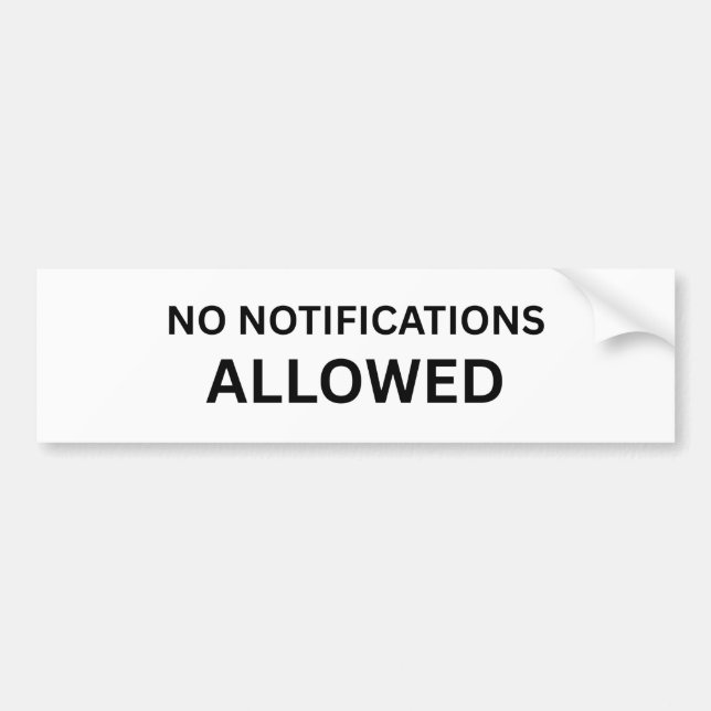 Autocollant De Voiture No Notifications Allowed Minimalist Technical (Devant)