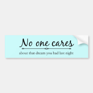 Autocollant De Voiture No one Cares Bumpersticker