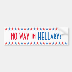 Autocollant De Voiture No Way in Hell Funny Hillary Clinton 2016 Sticker
