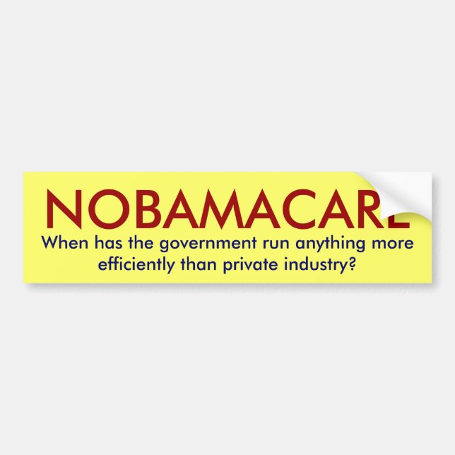 Autocollant De Voiture NOBAMACARE, quand a l'anythin de course de (Devant)