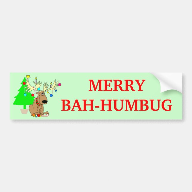 Autocollant De Voiture Noël drôle de joyeux renne fumiste de Bah (Devant)