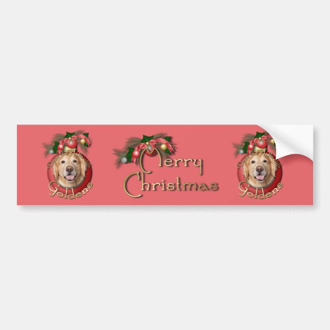 Autocollant De Voiture Noël - plate-forme les halls - Goldens - couronne (Devant)