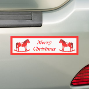 Autocollant De Voiture Noël scandinave Cheval Rocse Custom