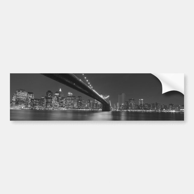 Autocollant De Voiture Noir blanc New York City Skyline (Devant)
