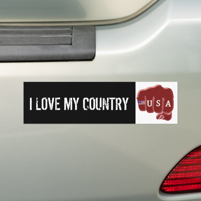 Autocollant De Voiture noir blanc USA Fist Bump et tatouage drapeau améri (En voiture)