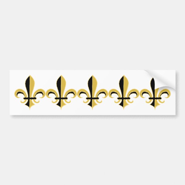 Autocollant De Voiture Noir et or Fleur de lis (Devant)