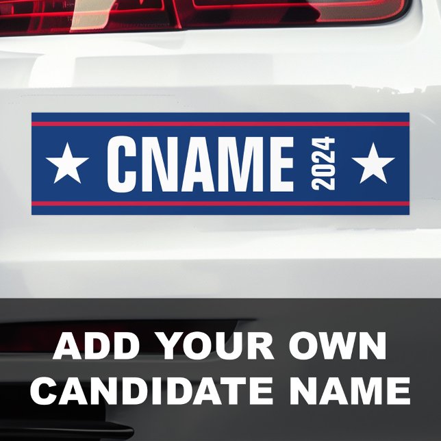 Autocollant De Voiture Nom de candidat personnalisé campagne électorale p (Custom candidate name political election campaign bumper sticker)