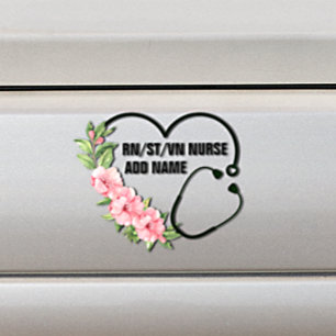 Autocollant De Voiture Nom de l'infirmière étudiante-inscrite-ancienne