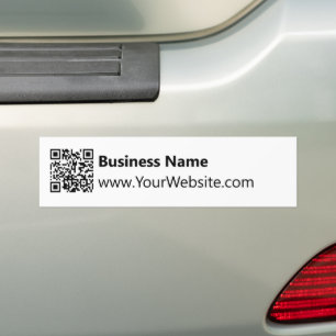 Autocollant De Voiture Nom d'entreprise Site Web QR Code noir et blanc