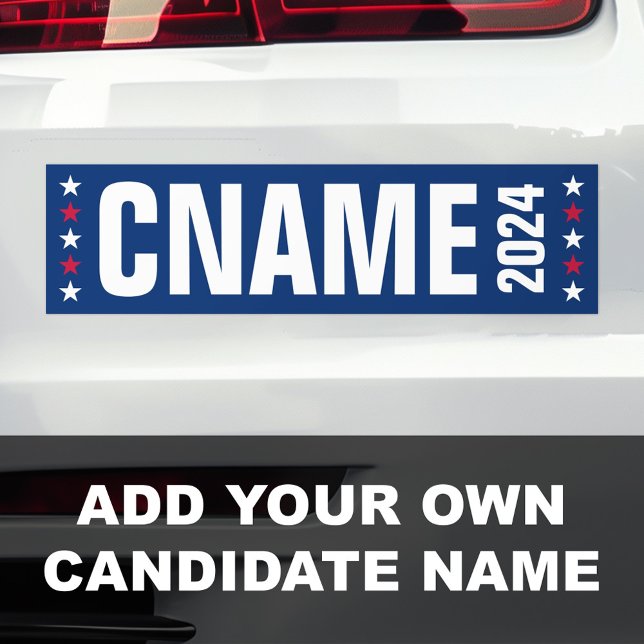 Autocollant De Voiture Nom du candidat année politique élection campagne (Candidate name year political election campaign bumper sticker)