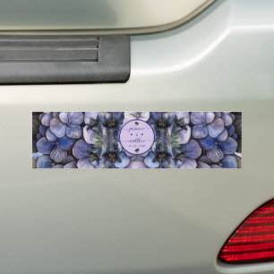 Autocollant De Voiture Noms de Couple Floral Noir Classique Mariage
