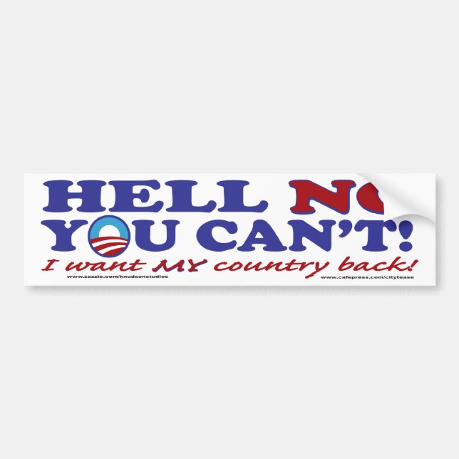 Autocollant De Voiture Non à Obama-Logo (Devant)