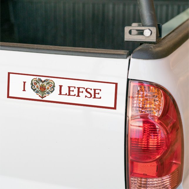Autocollant De Voiture Norvégien Romaling I Heart Lefse (Sur camion)
