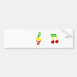 Autocollant De Voiture Note de Rasta et clef triple