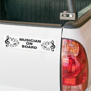 Autocollant De Voiture Notes musicales noires en forme ovale