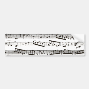 Autocollant De Voiture Notes musicales noires et blanches