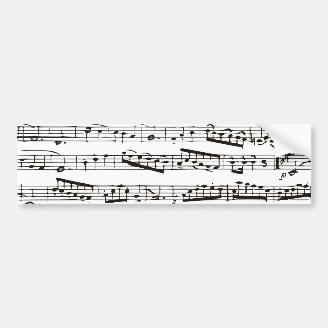 Autocollant De Voiture Notes musicales noires et blanches (Devant)