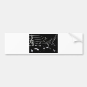Autocollant De Voiture Notes, musique, noir