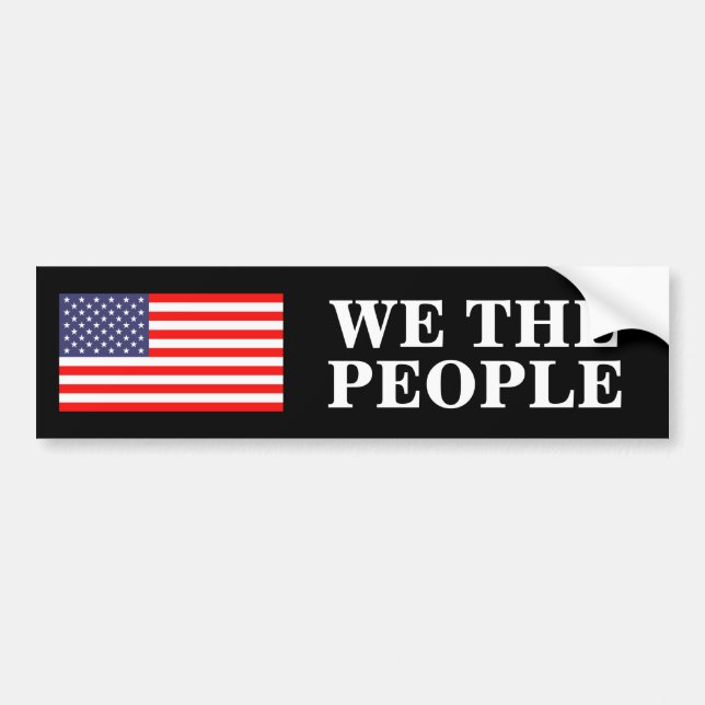 Autocollant De Voiture Nous le peuple constitution préambule drapeau amér (Devant)
