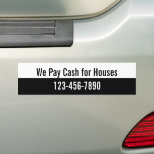 Autocollant De Voiture Nous payons des maisons en espèces Investisseur im