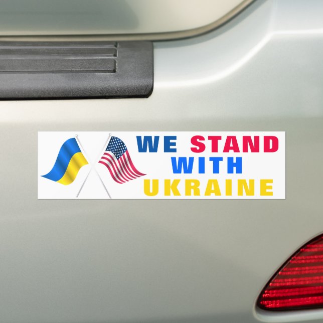 Autocollant De Voiture Nous Sommes Avec L'Ukraine - Drapeau USA - Drapeau (En voiture)