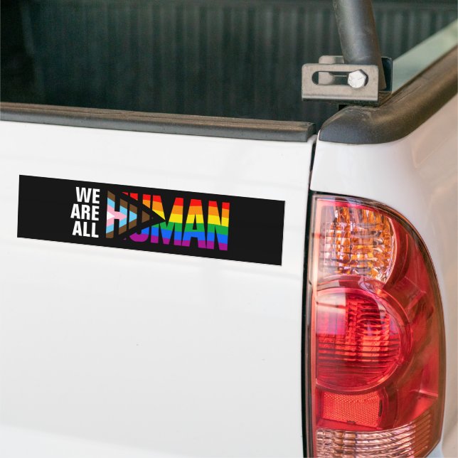 Autocollant De Voiture Nous sommes tous un drapeau LGBTQ+ Pride (Sur camion)