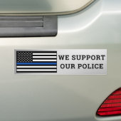 Autocollant De Voiture Nous Soutenons Notre Police Mince Ligne Bleue (On Car)