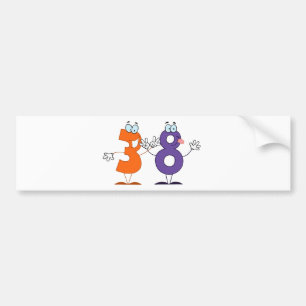 Autocollant De Voiture Numéro heureux 38