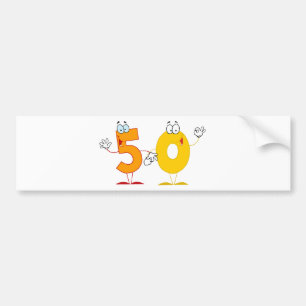 Autocollant De Voiture Numéro heureux 50
